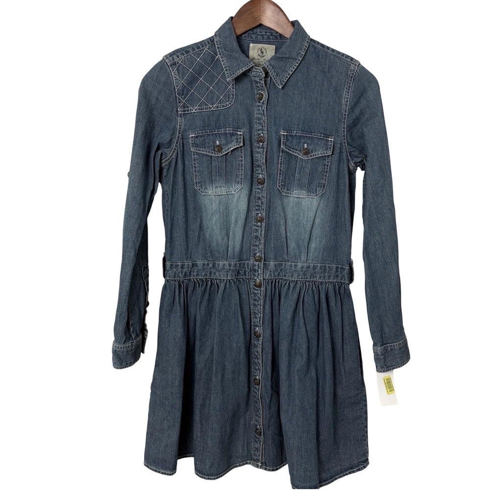 NWT Ralph Lauren Denim Shirt Dress Kids 16 Blue Cottage Cabin Barn Preppy Jean